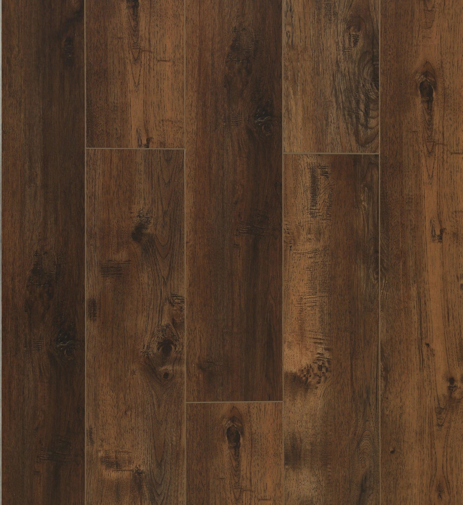 Close up of dark brown luxury vinyl flooring