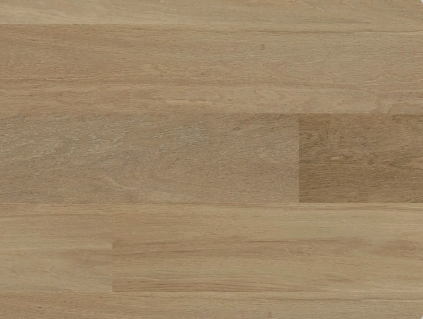 Close-up of Fusion Sand Dune 6" engineered oak hardwood flooring from Outer Banks Elite collection, 3mm veneer layer, and Light wire-brushed texture. Available at Advanced Flooring Waterloo. 