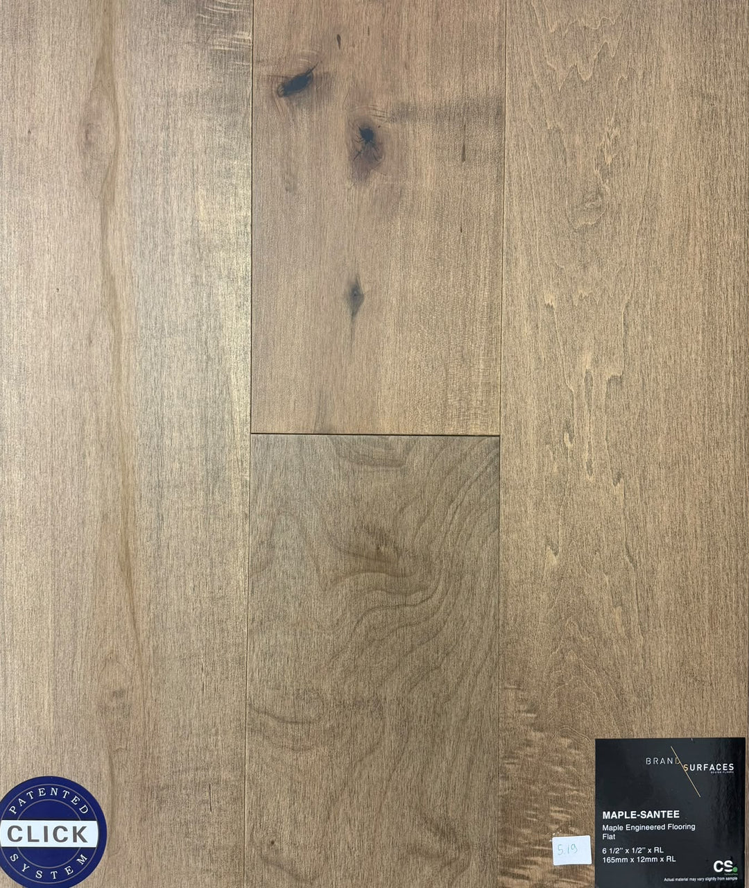 Santee - BRAND SURFACES 6-1/2" Maple Click Engineered Hardwood Canadian Standard Flooring