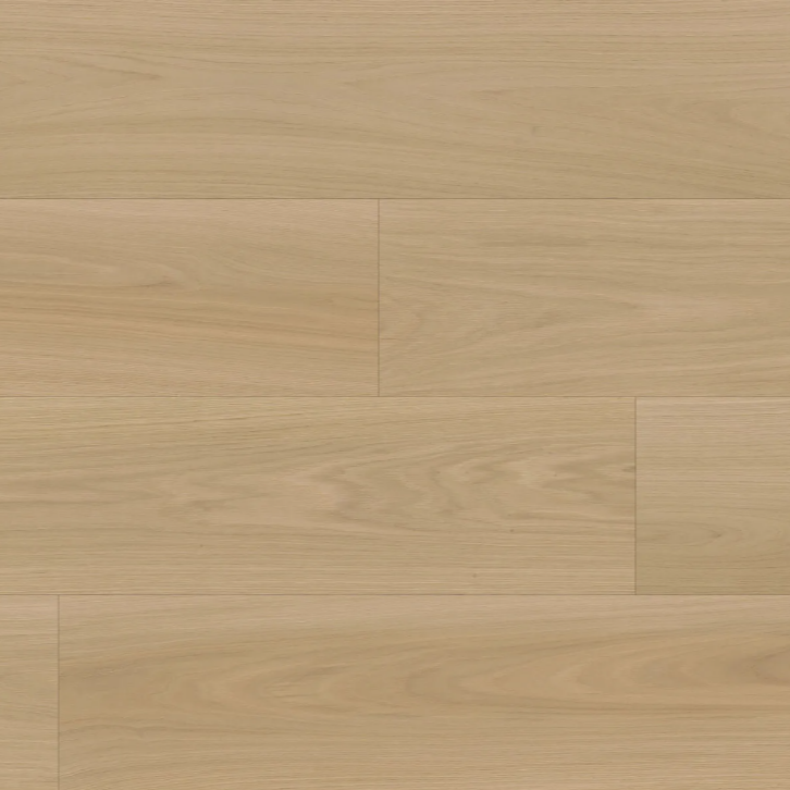 Serenova - Wide plank Fuzion Beaux Arts white oak engineered hardwood with wire-brushed texture and natural wood grain finish.
