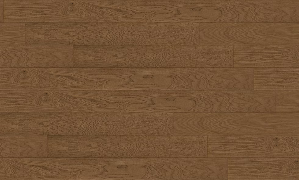 Close-up of Silkstone ABC engineered hardwood flooring from Woden showing 6-1/2" wide plank and 4mm Veneer layer. 