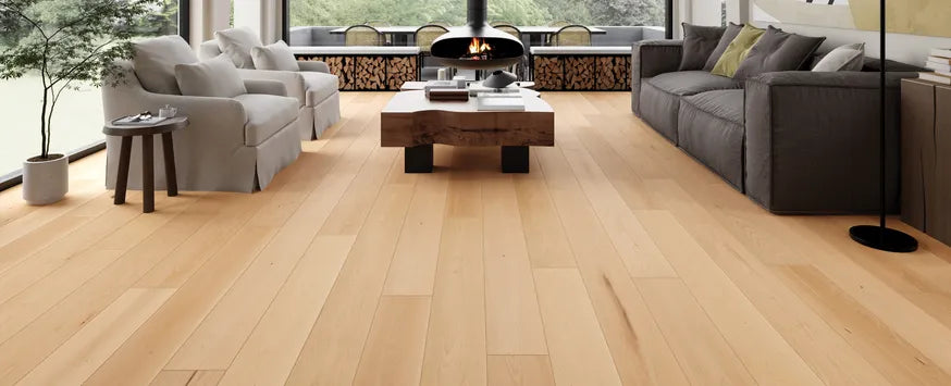 Room view of Sonatina engineered hardwood from Fuzion's Classical Elegance collection. Available at Advanced Flooring Waterloo. 