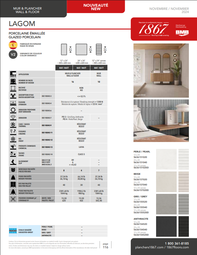1867 Tile - Lagom convex