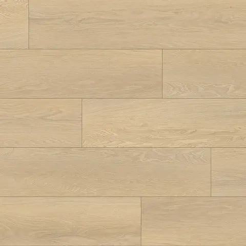 Beige wooden flooring with a parquet pattern