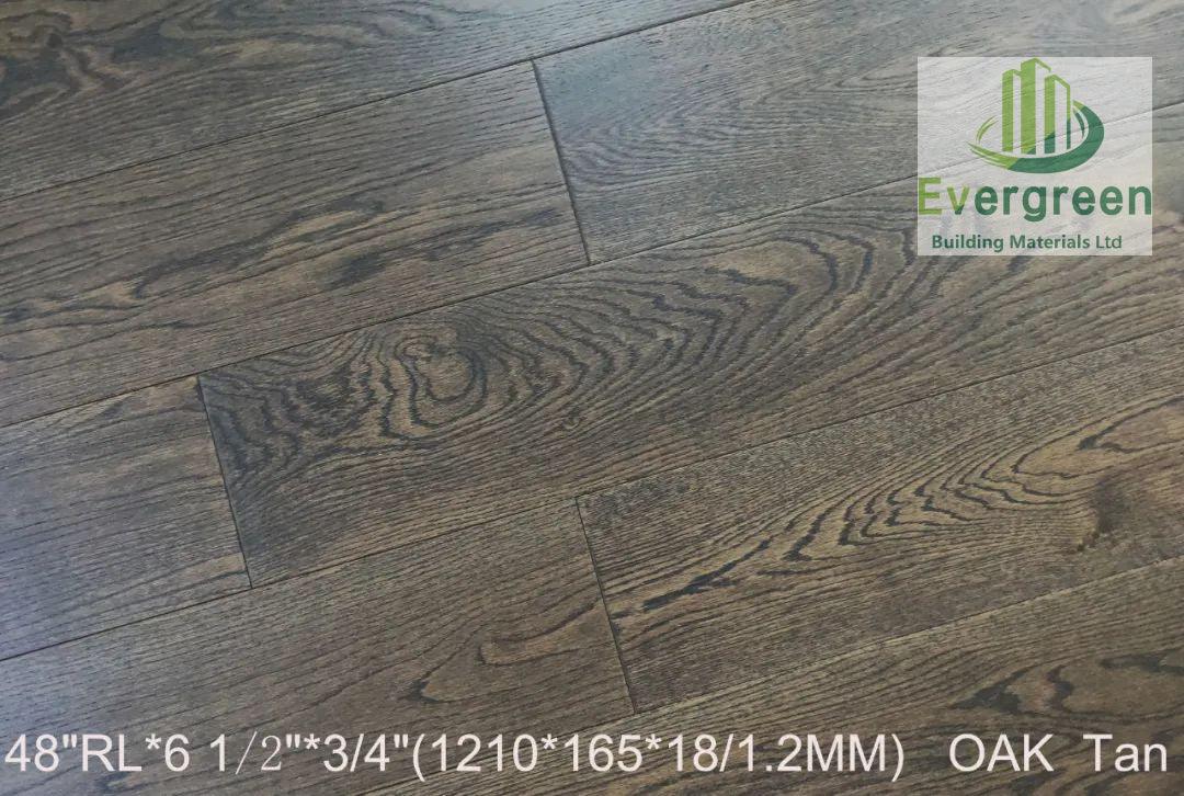 TAN Evergreen 6 1/2"x 3/4" Oak Engineered Hardwood - ADVANCED FLOORING