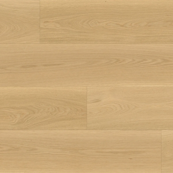 Verismo - Wide plank Fuzion Beaux Arts white oak engineered hardwood with wire-brushed texture and natural wood grain finish.