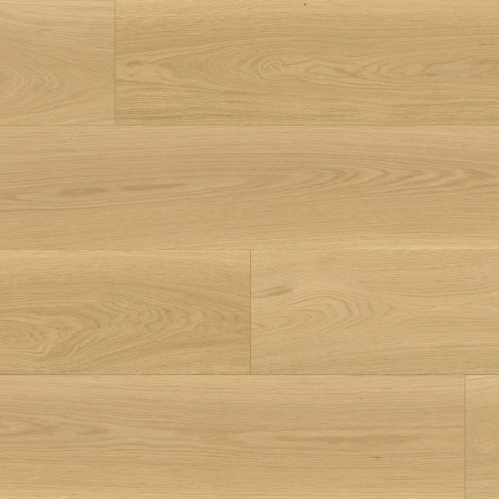 Verismo - Wide plank Fuzion Beaux Arts white oak engineered hardwood with wire-brushed texture and natural wood grain finish.