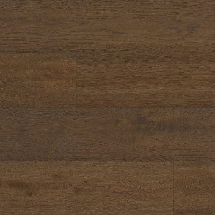 Vignette - Wide plank Fuzion Beaux Arts white oak engineered hardwood with wire-brushed texture and natural wood grain finish.