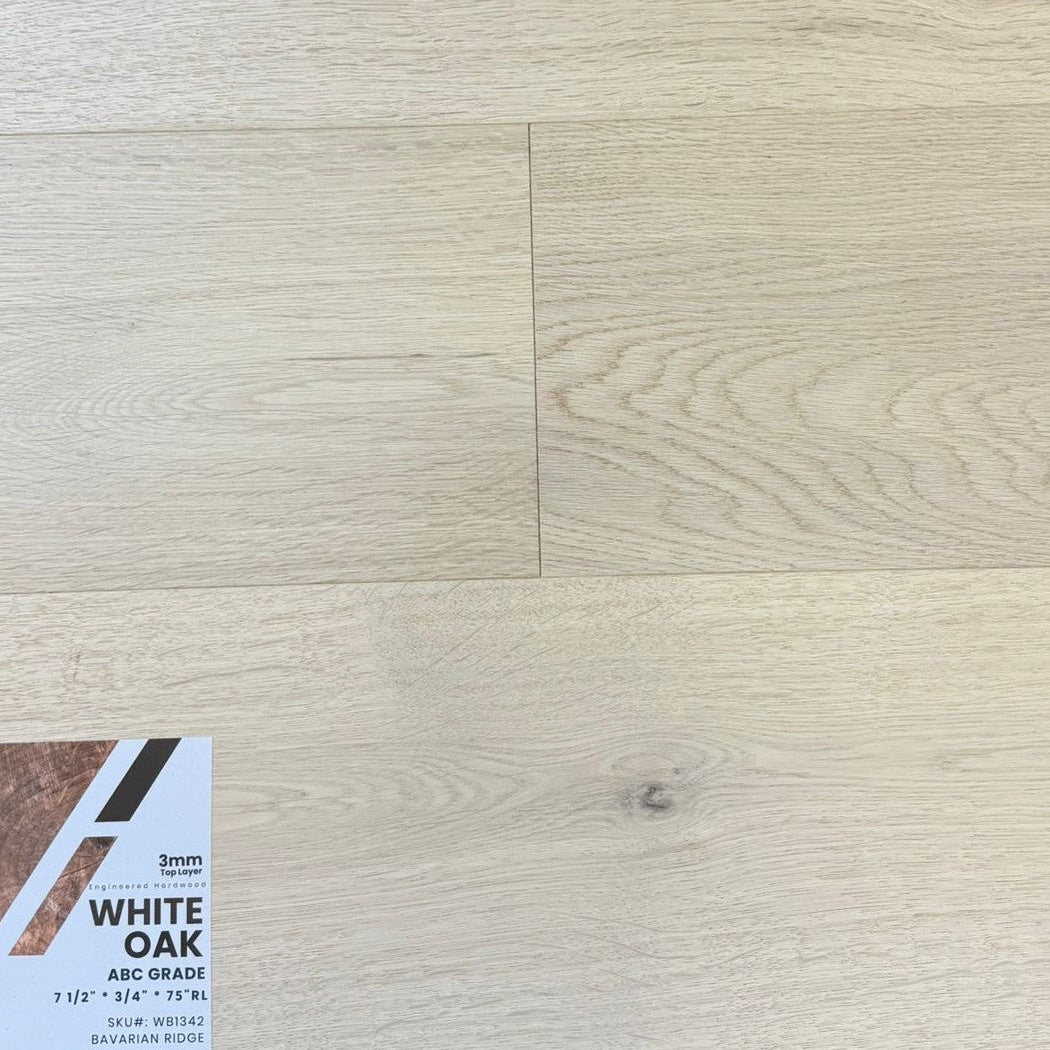 Close-up of BAVARIAN RIDGE WB1342 - Purity Collection by Green Touch, 3mm top layer engineered hardwood flooring sample. Available at Advanced Flooring Waterlo