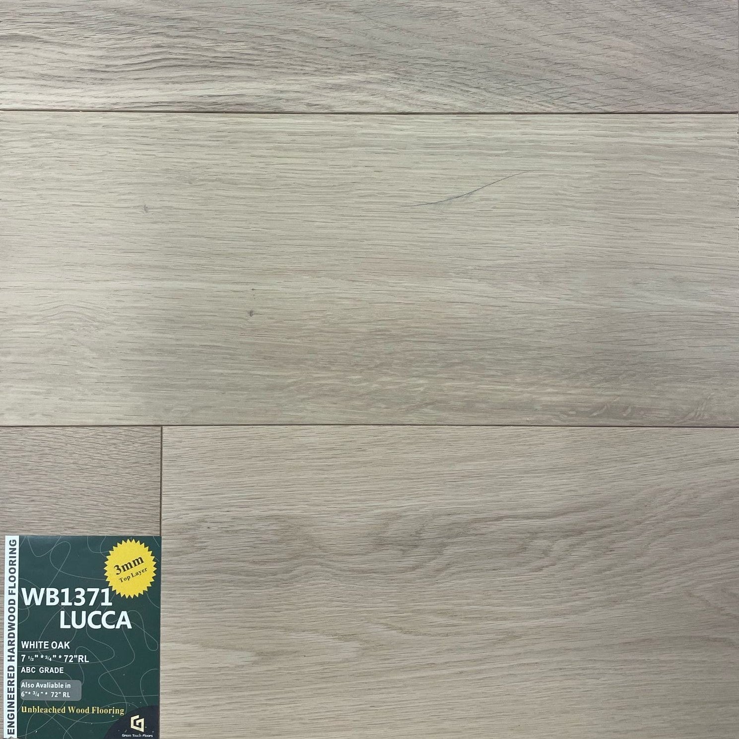 Close-up of LUCCA WB1371 - Elegance Collection by Green Touch, 3mm top layer engineered hardwood flooring sample. Available at Advanced Flooring Waterloo. 