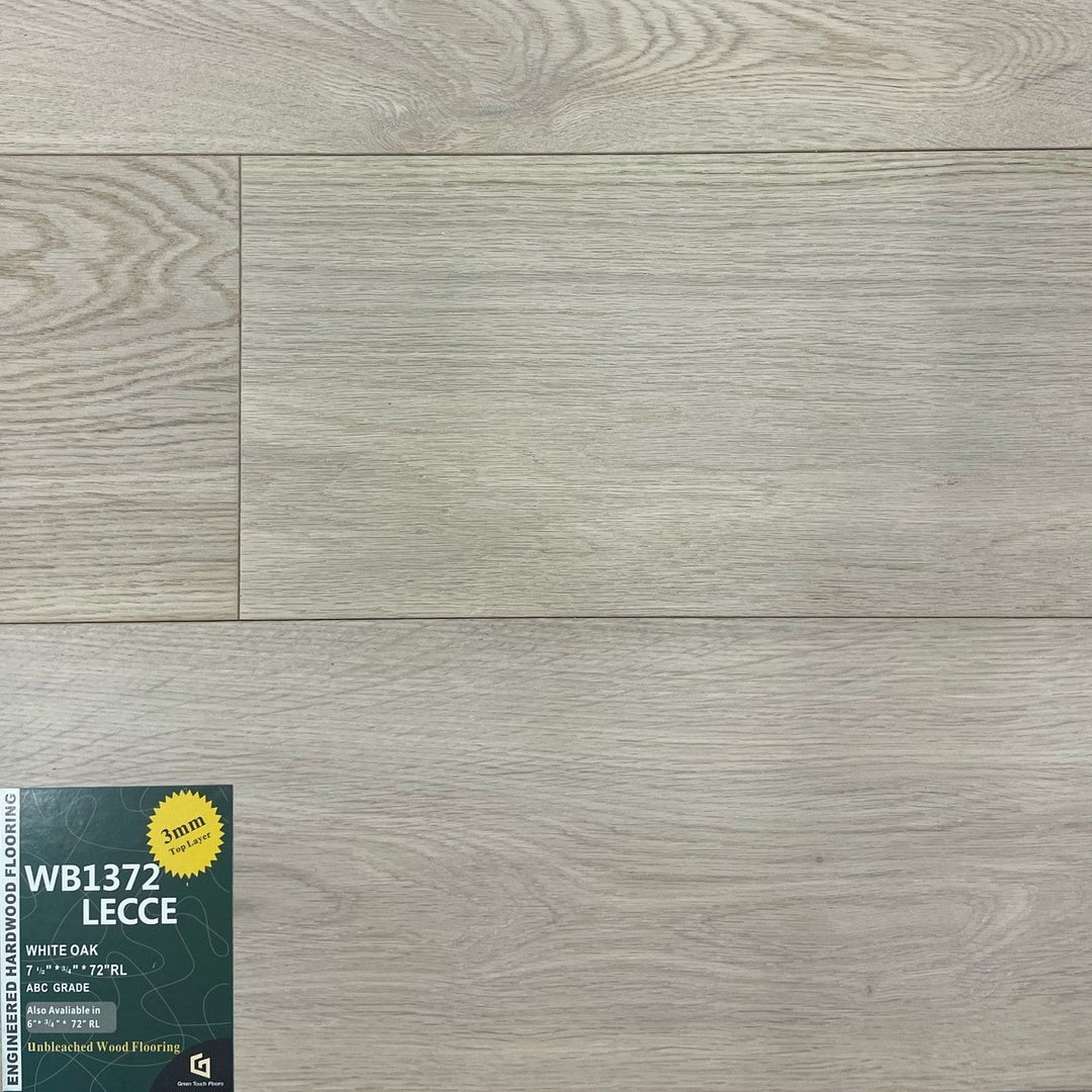 Close-up of LECCE WB1372 - Elegance Collection by Green Touch, 3mm top layer engineered hardwood flooring sample. Available at Advanced Flooring Waterloo. 