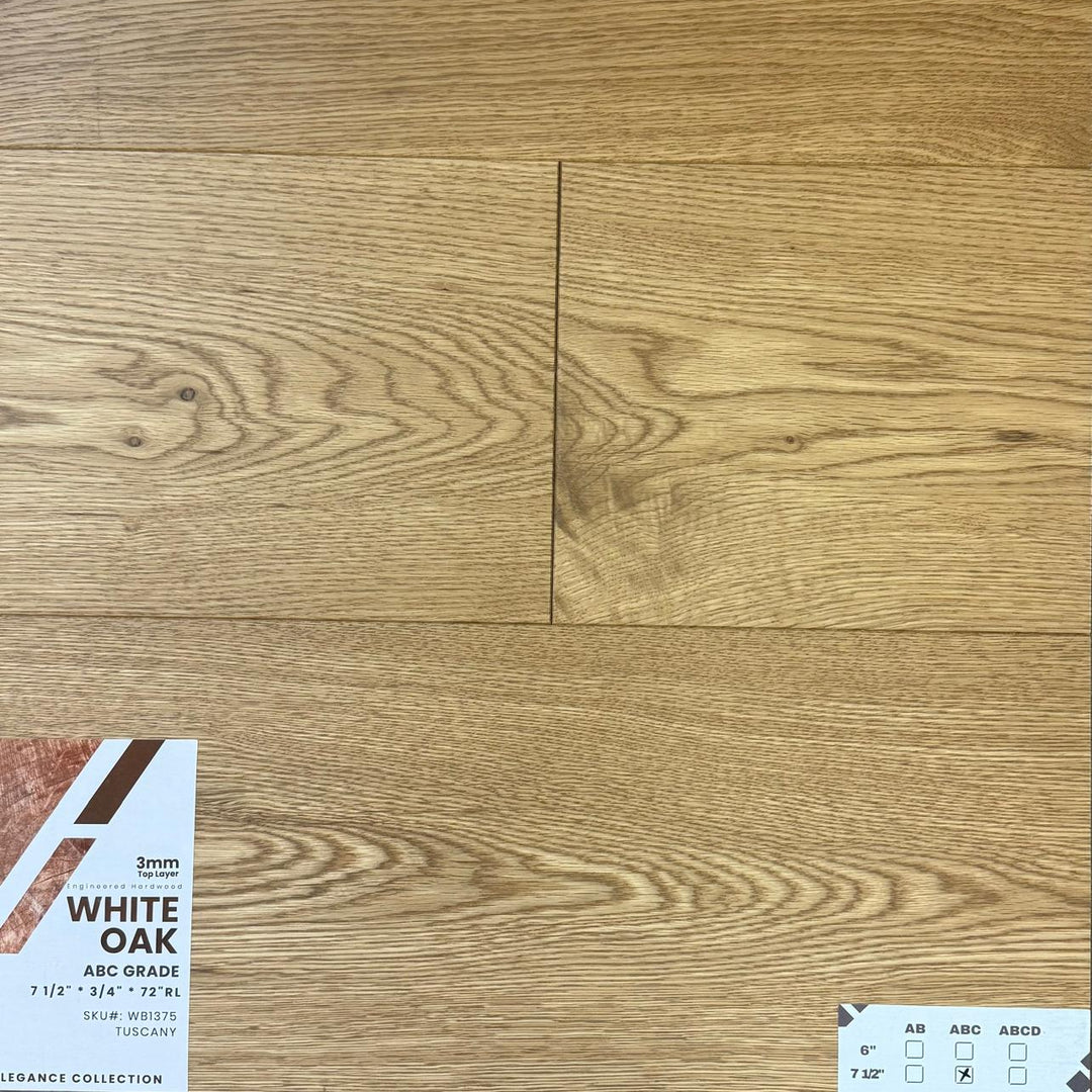 Close-up of TUSCANY WB1375 - Elegance Collection by Green Touch, 3mm top layer engineered hardwood flooring sample. Available at Advanced Flooring Waterloo.