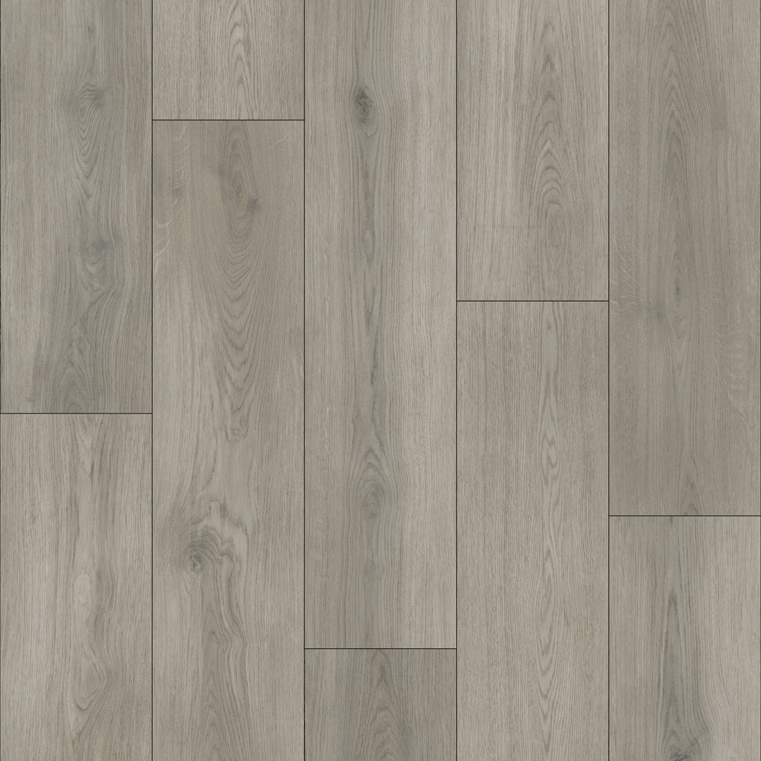 Close-up of gray wood flooring with a natural finish