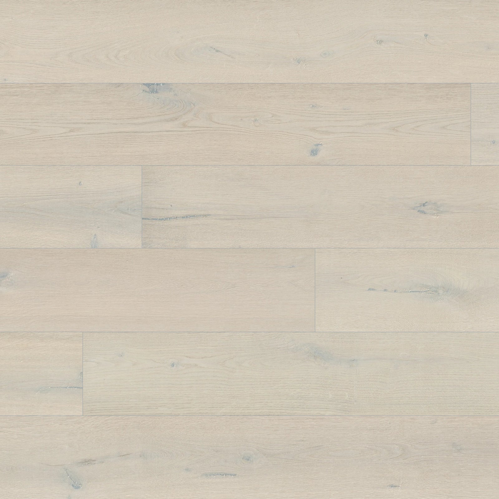 Close-up of White Peak by Fuzion TruNorth engineered hardwood flooring featuring wide planks and a durable 3mm top layer.