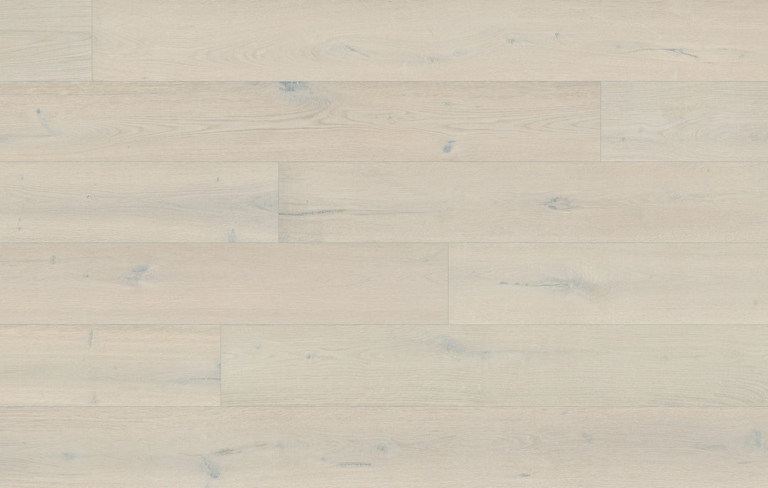 Close up of White Peak - Fuzion TruNorth white oak engineered hardwood flooring. Available at Advanced Flooring Waterloo.