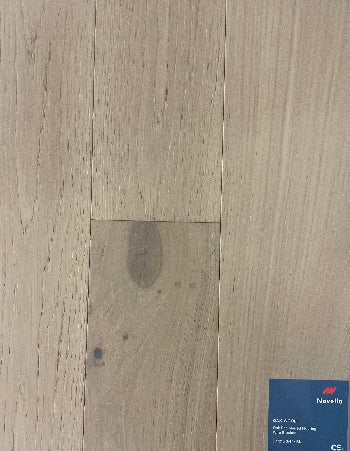 A close up of Woolf Novella premium 6-½” engineered hardwood flooring from Canadian Standard.