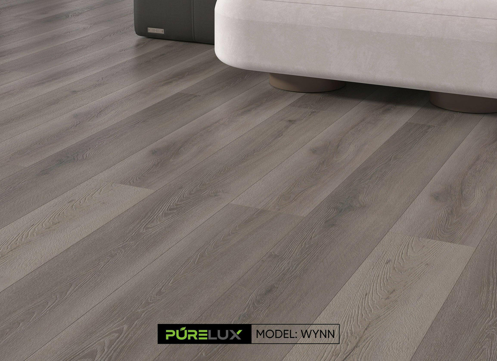 Purelux Wynn Journey Series SPC vinyl flooring installed in modern living room – waterproof and soundproof plank floor