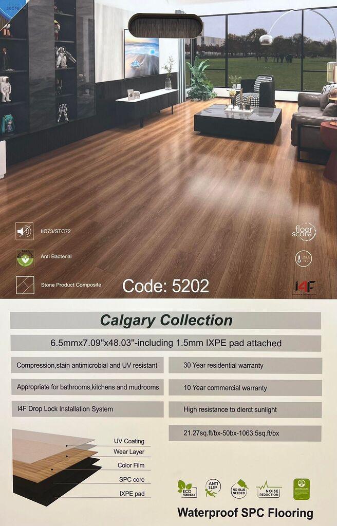 Specifications for Riche Vinyl 6.5mm Calgary Collection.