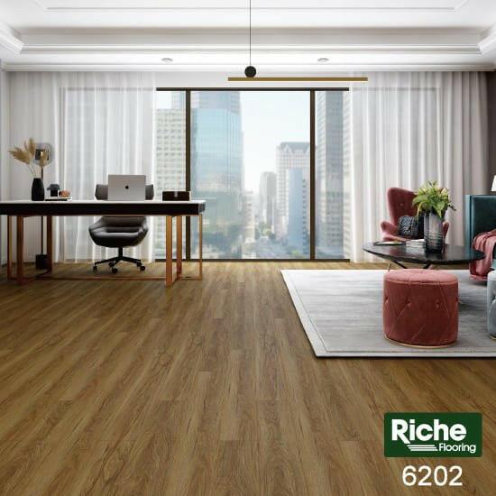 A modern room which displays the beautiful look of Riche 8mm vinyl flooring.