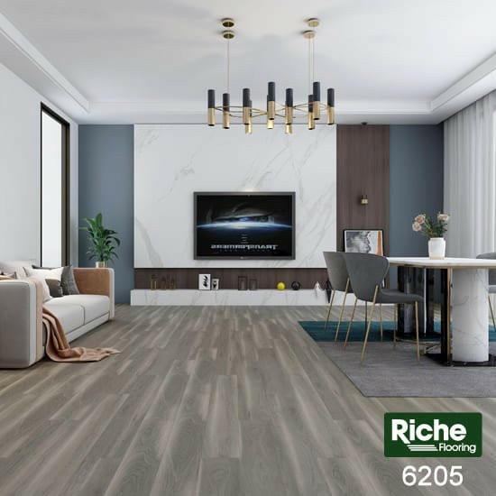 A modern room which displays the beautiful look of Riche 8mm vinyl flooring.