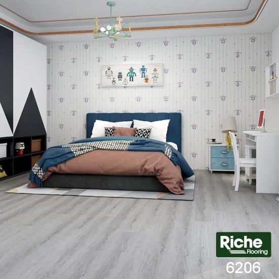 A modern room which displays the beautiful look of Riche 8mm vinyl flooring.