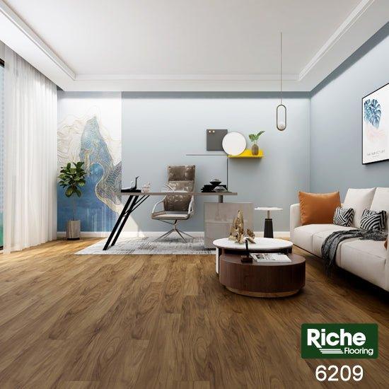 A modern living room which displays the beautiful look of Riche 8mm vinyl flooring.