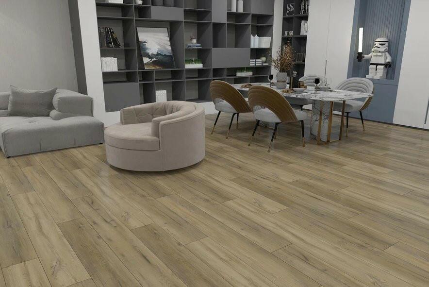 Beautiful room with 7mm vinyl flooring installed in the colour 704 Trail Bay by Woden Flooring sold by Advanced Flooring in Kitchener-Waterloo.