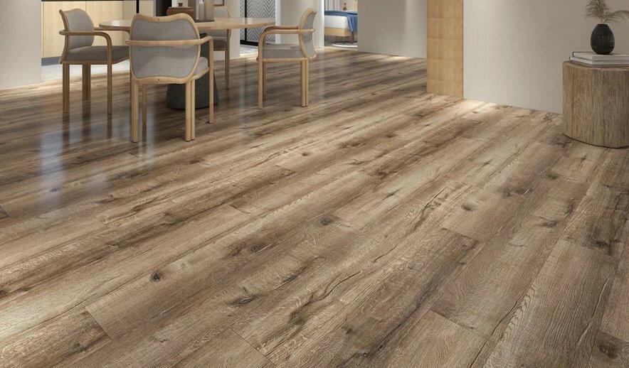 Beautiful room with 7mm vinyl flooring installed in the colour 707 Arcodia by Woden Flooring sold by Advanced Flooring in Kitchener-Waterloo.