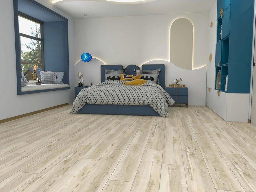 Beautiful room with 7mm vinyl flooring installed in the colour 709 Creek Cabin by Woden Flooring sold by Advanced Flooring in Kitchener-Waterloo.