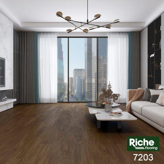 A modern room which displays the beautiful look of Riche 9mm vinyl flooring.