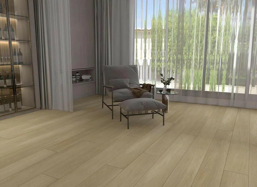Beautiful room with 8mm vinyl flooring installed in the colour 802 Sierra Canyon by Woden Flooring sold by Advanced Flooring in Kitchener-Waterloo.