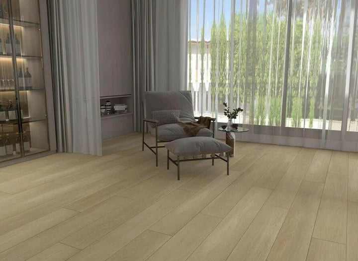 Beautiful room with 8mm vinyl flooring installed in the colour 802 Sierra Canyon by Woden Flooring sold by Advanced Flooring in Kitchener-Waterloo.