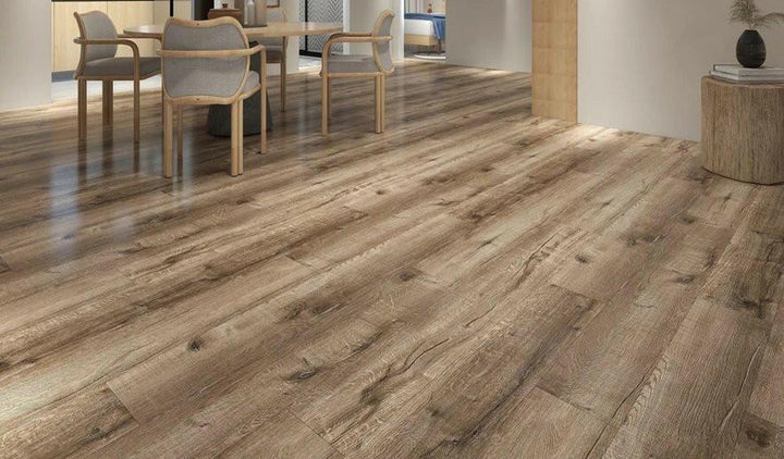 Beautiful room with 8mm vinyl flooring installed in the colour 807 Arcodia by Woden Flooring sold by Advanced Flooring in Kitchener-Waterloo.