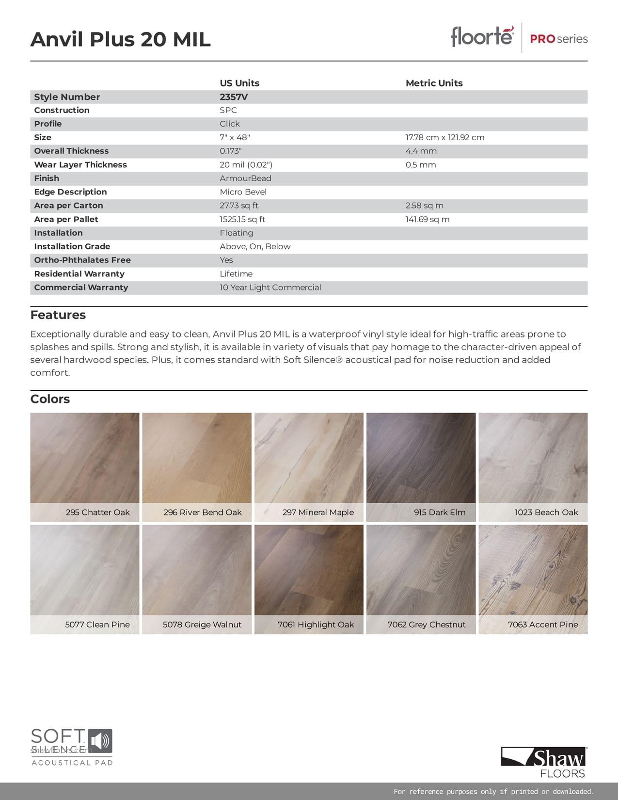 ACCENT PINE - SHAW Vinyl 4.4mm ANVIL PLUS 20MIL 2357V - advancedflooring