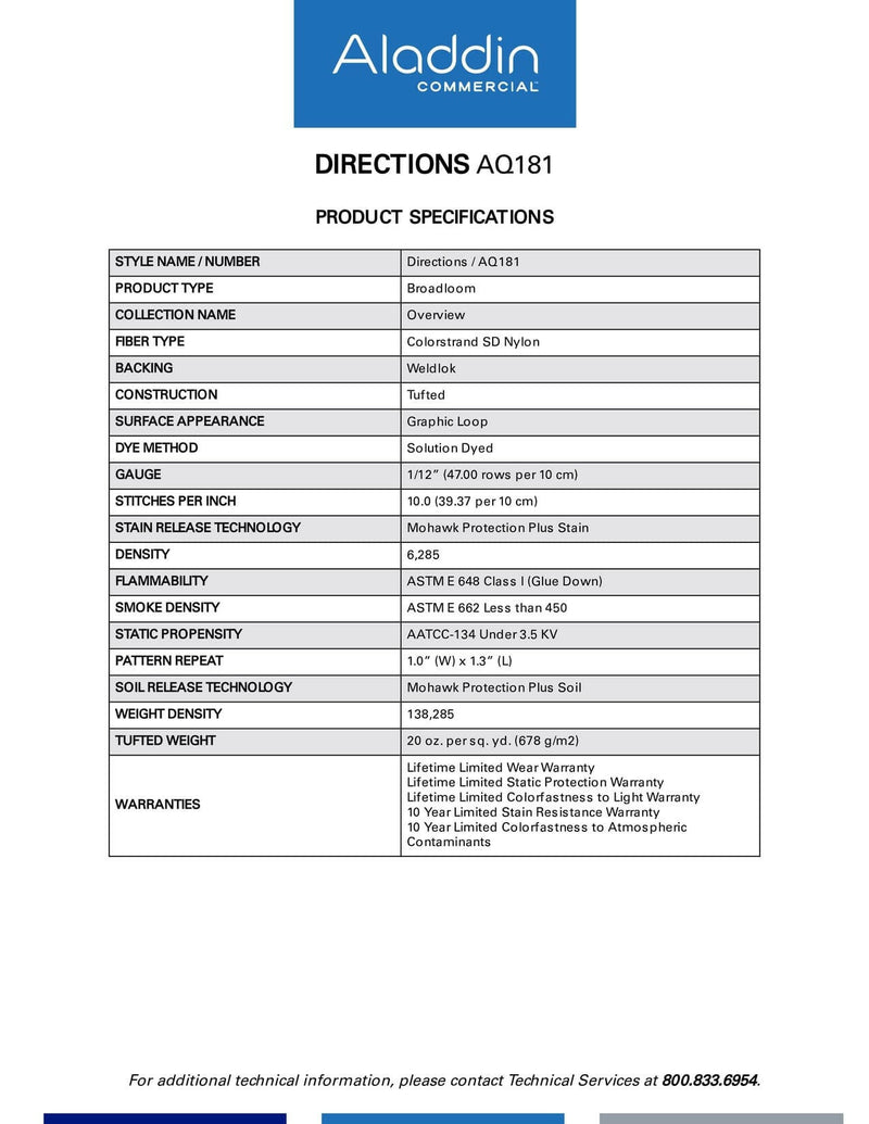 Aladdin Broadloom Commercial Carpet - Directions - advancedflooring