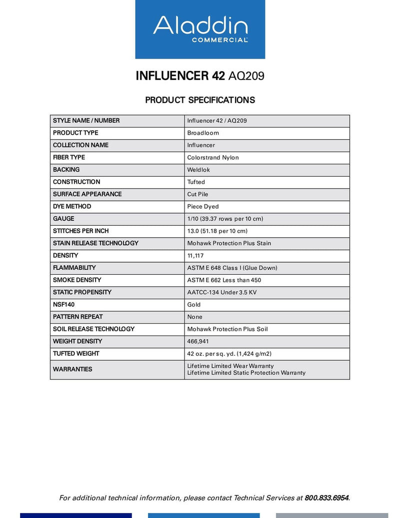 Aladdin Broadloom Commercial Carpet - Influencer 42 - advancedflooring