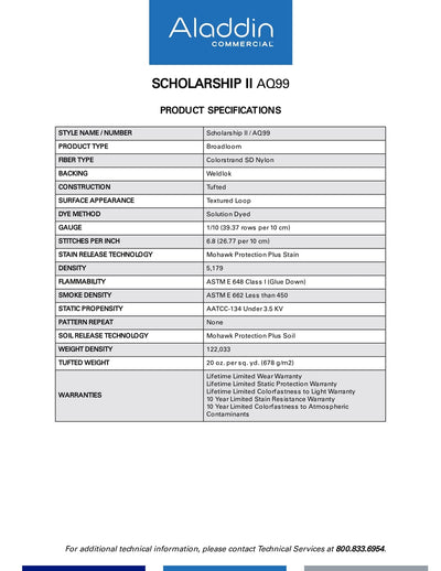 Aladdin Broadloom Commercial Carpet - Scholarship II - advancedflooring