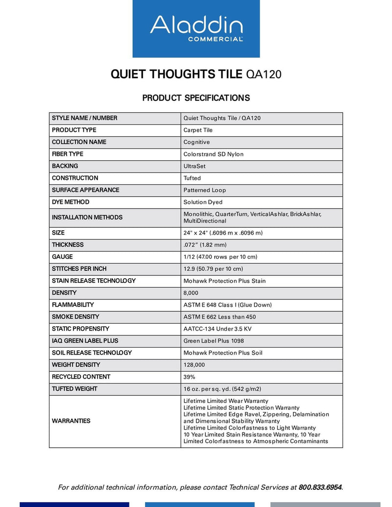 Aladdin Carpet Tile - Quiet Thoughts Tile - advancedflooring