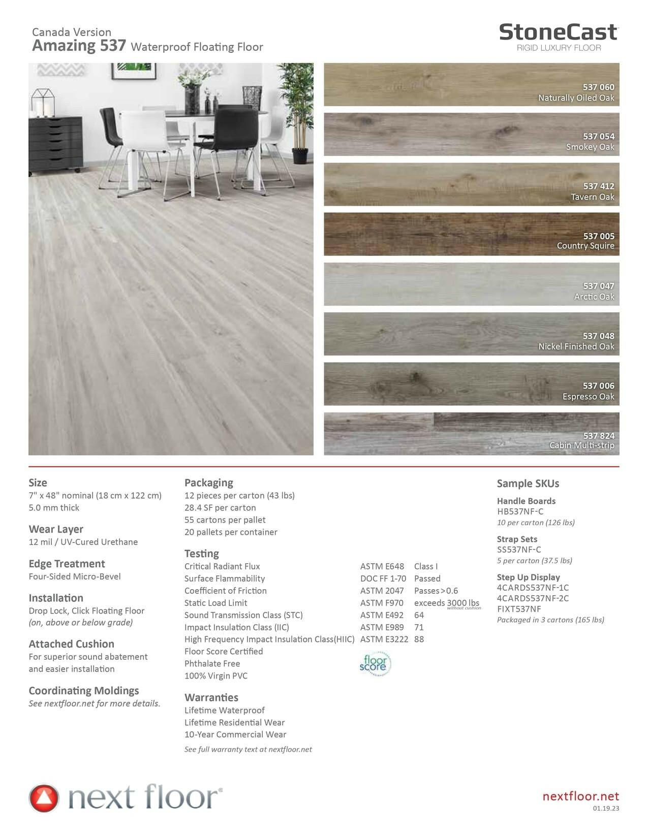 Arctic Oak 537 047 - Nextfloor StoneCast 5.5mm Amazing Pro 537