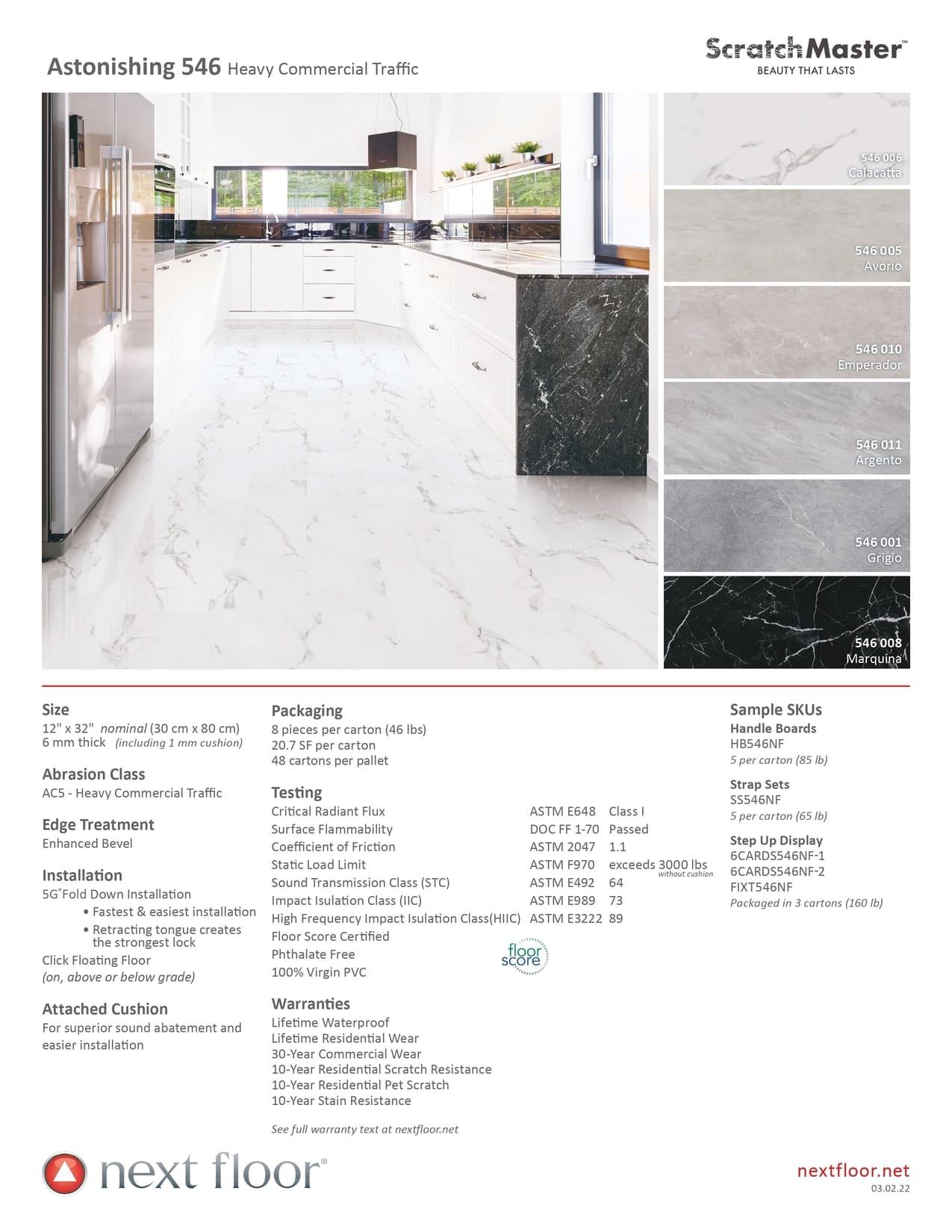 Avorio 546 005 - Nextfloor Vinyl Tiles 6mm Scratchmaster