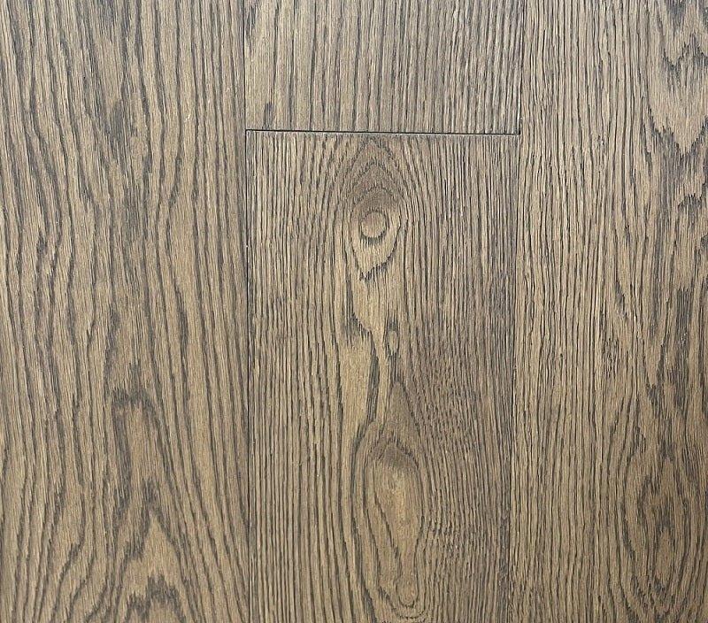 A close-up of Chai Tea European Oak 6.5" Engineered Hardwood from Riche.