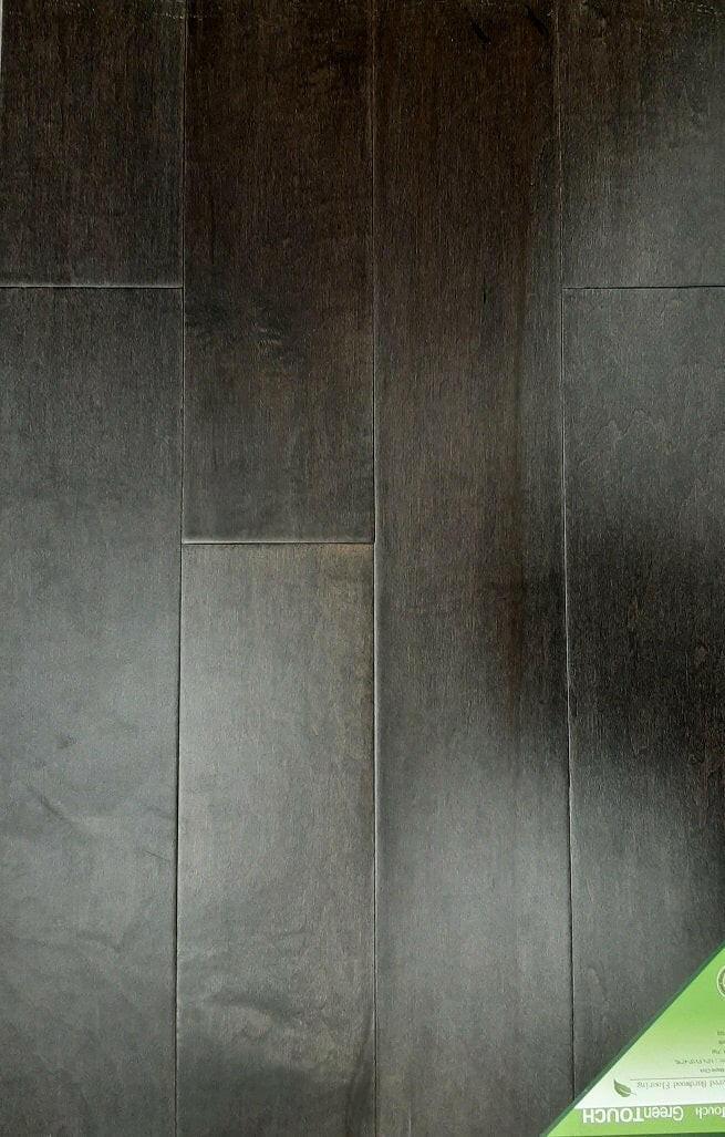 Close-up of EARTH MP2103 - Green Touch 5"*1/2" click Maple engineered hardwood flooring sample. Available at Advanced Flooring Waterloo. 