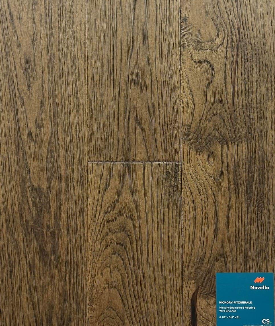 A close up of Fitzgerald Novella premium 6-½” engineered hardwood flooring from Canadian Standard.