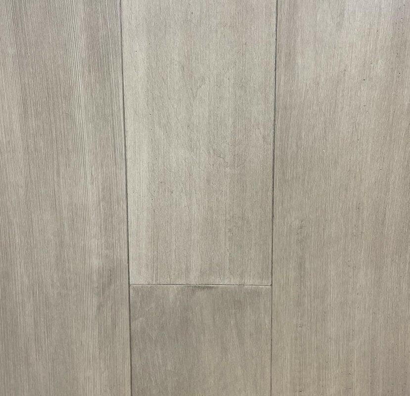 Close-up of MIRAGE GRAY MP1313 - Green Touch 7-1/4" x 3/4" Maple engineered hardwood flooring sample. Available at Advanced Flooring Waterloo.