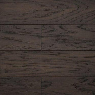 Close-up showing the texture and color of Mountain NAF hickory engineered hardwood flooring.