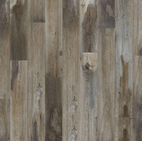 Close up of Raccoon by Mohawk SolidTech Explorer's Cove 5mm luxury vinyl plank flooring sold at Advanced Flooring in Waterloo.