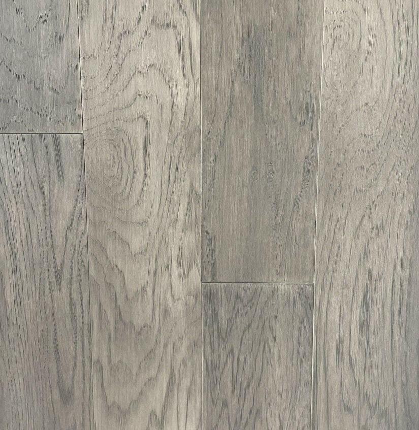 Close-up of SEDONA SAGE HK2110 - Green Touch 5"*1/2" click Hickory engineered hardwood flooring sample. Available at Advanced Flooring Waterloo.