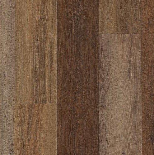 Close up of Shadow Woodlands by Mohawk SolidTech Explorer's Cove 5mm luxury vinyl plank flooring sold at Advanced Flooring in Waterloo.