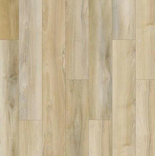 Close up of 6mm vinyl plank in the colour Shoreline by Mohawk SolidTech sold by Advanced Flooring in Kitchener-Waterloo.