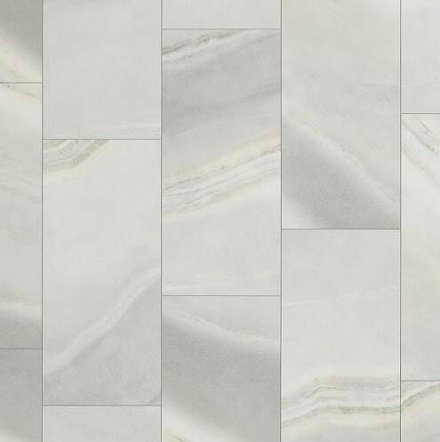 Close up of 6mm vinyl tile in the colour Silver Satin by Mohawk SolidTech sold by Advanced Flooring in Kitchener-Waterloo.